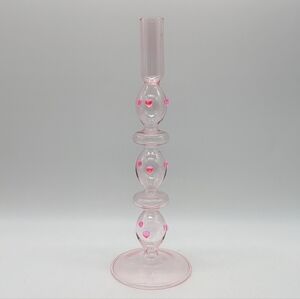 Pink Delicate Bud Vase With Heart Accents